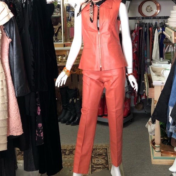 Metrostyle Pants - Vintage Leather Metrostyle 2pc Suit size 6